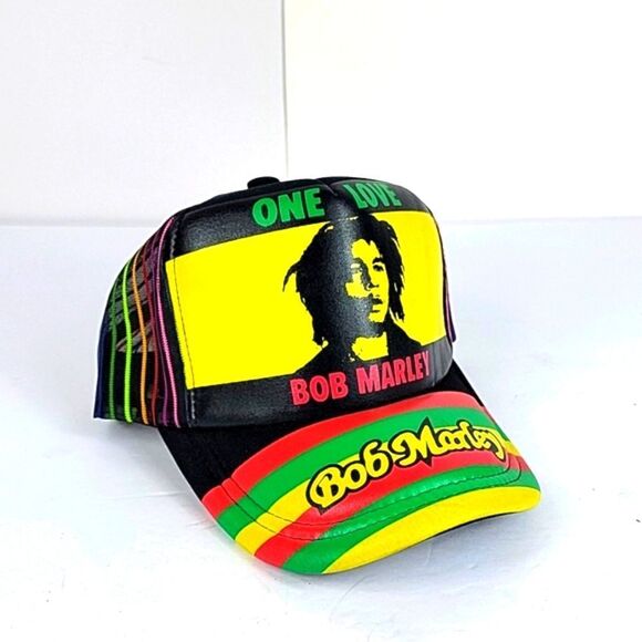Bob Marley Emboidered One Love Adjustable Tracker Hat - Picture 1 of 8